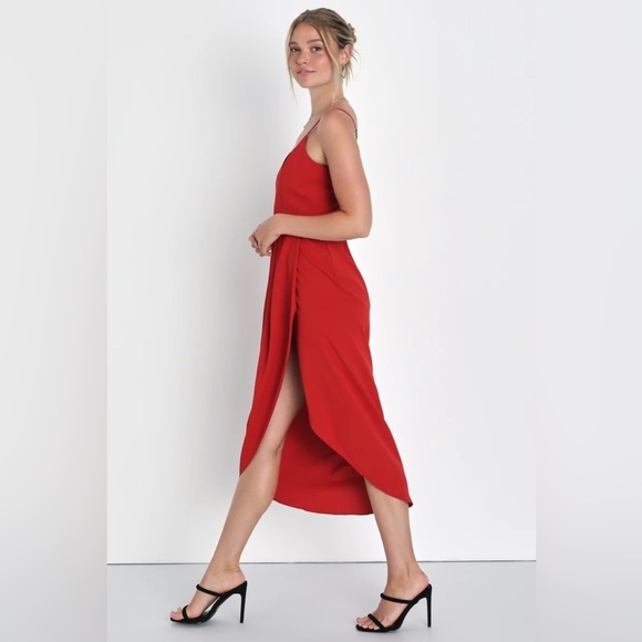 Lulus Dresses & Skirts - Lulus Reinette Rust Red Midi Dress Size Small